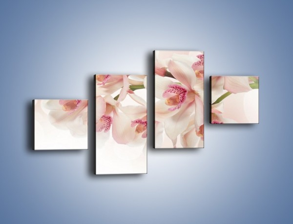 Obraz na płótnie – Szlachetne różowe storczyki – czteroczęściowy K756W3