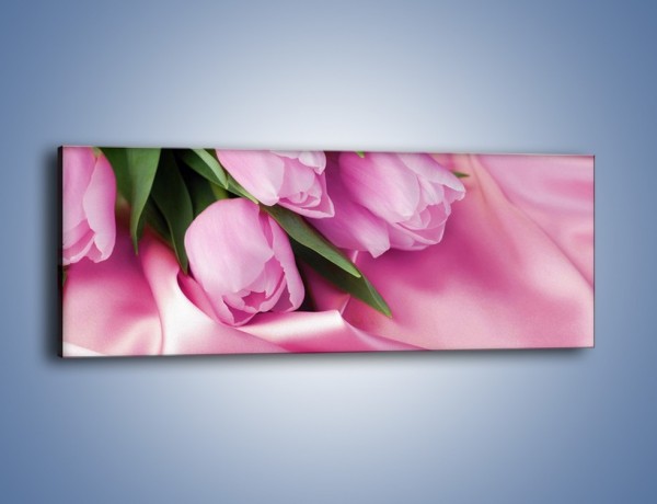 Obraz na płótnie – Atłas wśród tulipanów – jednoczęściowy panoramiczny K152