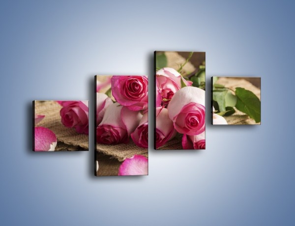 Obraz na płótnie – Zapomniane chwile wśród róż – czteroczęściowy K838W3