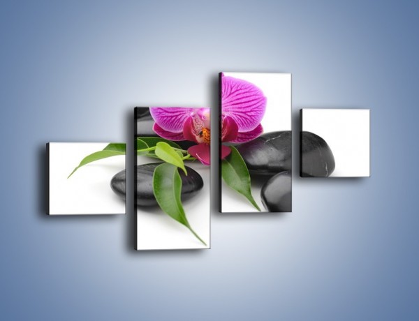 Obraz na płótnie – Kwiat i jego liście – czteroczęściowy K941W3