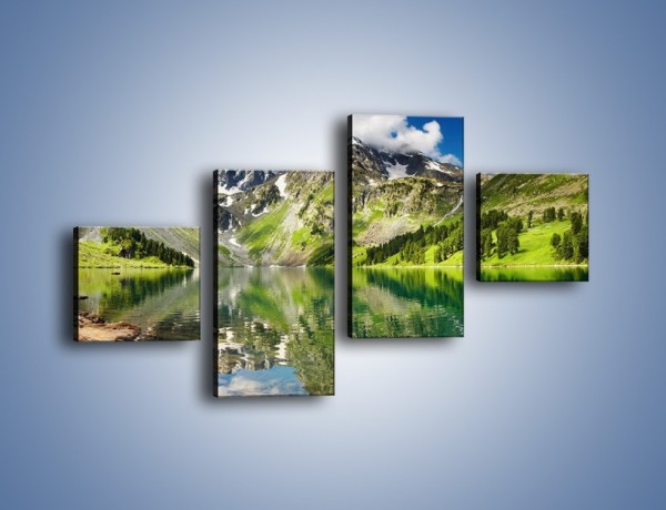 Obraz na płótnie – Góry w wodnym lustrze – czteroczęściowy KN010W3