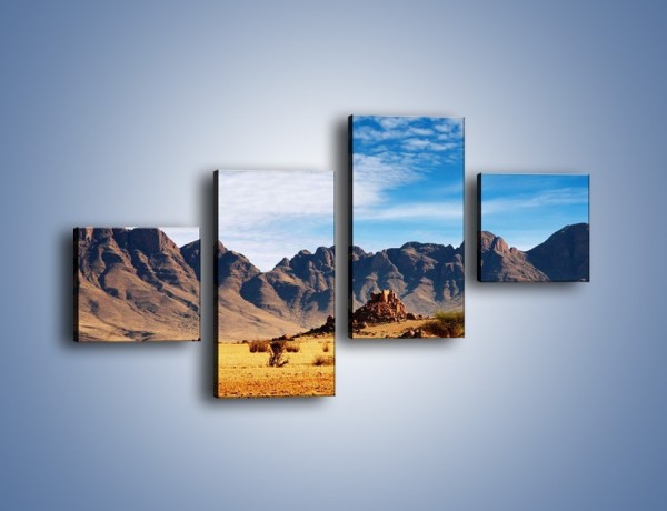 Obraz na płótnie – Góry w pustynnym krajobrazie – czteroczęściowy KN030W3