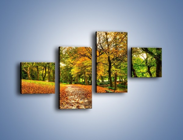 Obraz na płótnie – Piękna jesień w parku – czteroczęściowy KN1098AW3