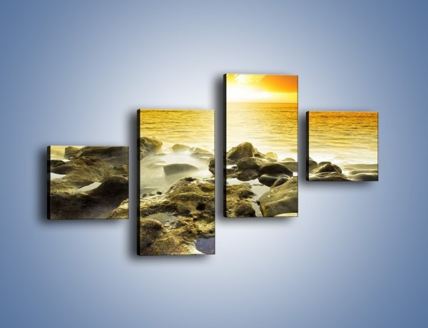 Obraz na płótnie – Morze o zachodzie słońca – czteroczęściowy KN1139AW3