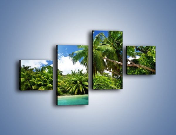 Obraz na płótnie – Rozłożone palmy i woda – czteroczęściowy KN1168AW3