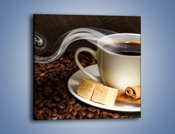 Obraz na płótnie – Kawa z kostkami cukru – jednoczęściowy kwadratowy JN364