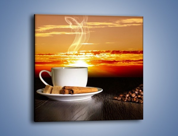 Obraz na płótnie – Kawa przy zachodzie słońca – jednoczęściowy kwadratowy JN366