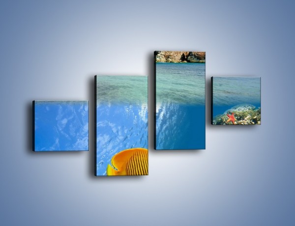 Obraz na płótnie – Podwodny świat na wyspie – czteroczęściowy KN586W3
