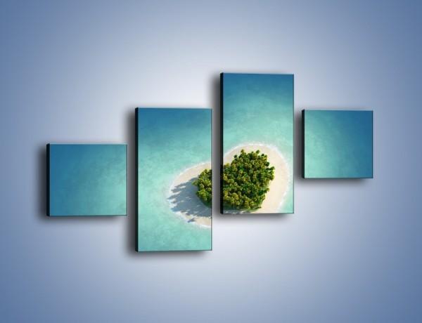 Obraz na płótnie – Tropikalna wyspa miłości – czteroczęściowy KN737W3