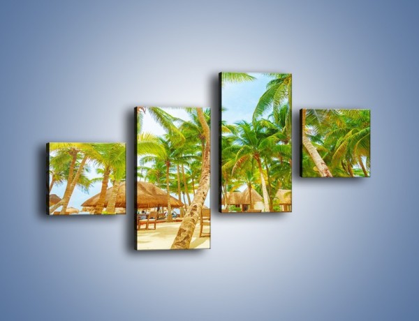 Obraz na płótnie – Słoneczna sjesta pod palmami – czteroczęściowy KN886W3