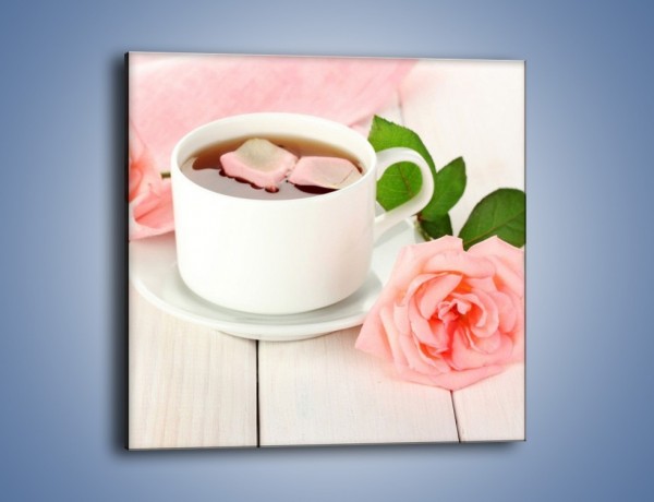 Obraz na płótnie – Herbata wśród róż – jednoczęściowy kwadratowy JN369