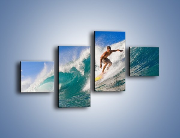 Obraz na płótnie – Surfing w letnim sezonie – czteroczęściowy L132W3