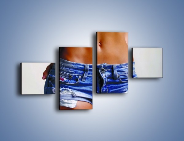 Obraz na płótnie – Najmodniejszy jeansowy fason – czteroczęściowy L178W3