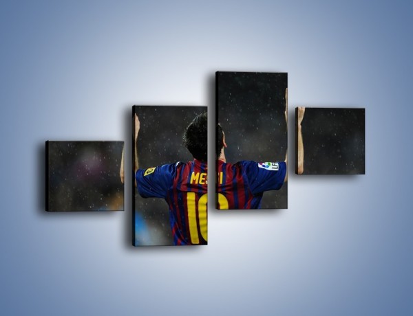 Obraz na płótnie – Messi wielkim zwycięzcą – czteroczęściowy L241W3