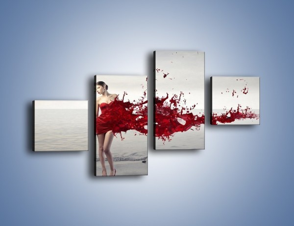 Obraz na płótnie – Krew suknia i woda – czteroczęściowy L361W3