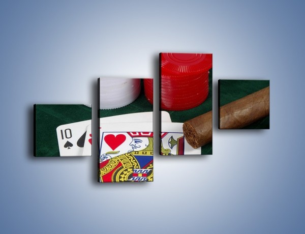 Obraz na płótnie – Męski świat hazardu – czteroczęściowy O121W3