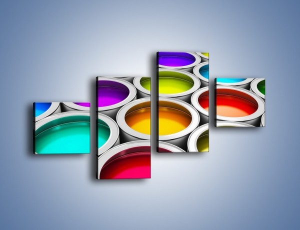 Obraz na płótnie – Paleta kolorowych pojemniczków – czteroczęściowy O253W3