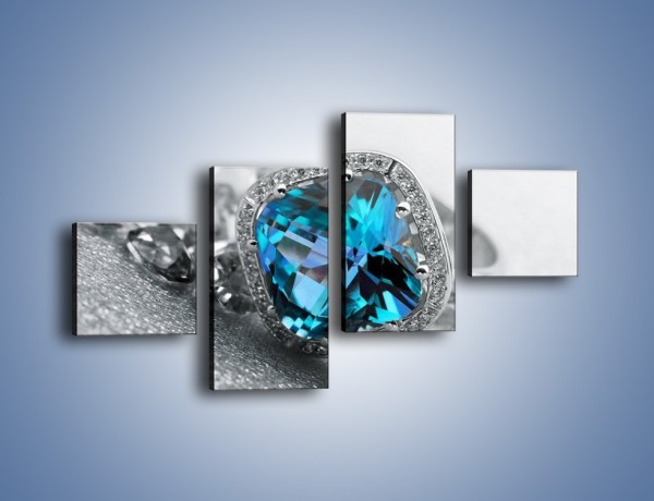Obraz na płótnie – Rubin i kryształy – czteroczęściowy O255W3