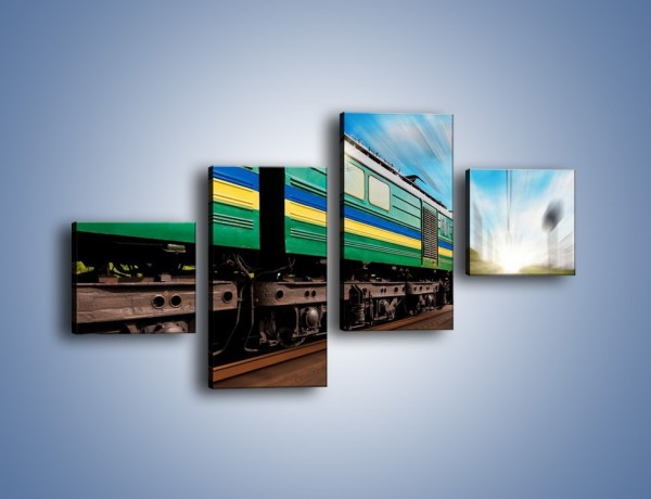Obraz na płótnie – Pędzący pociąg – czteroczęściowy TM024W3