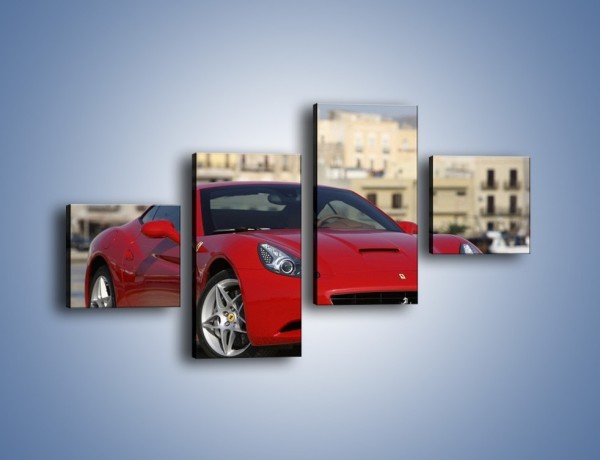 Obraz na płótnie – Czerwone Ferrari California – czteroczęściowy TM057W3