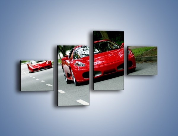 Obraz na płótnie – Ferrari F430 i Ferrari Enzo – czteroczęściowy TM090W3