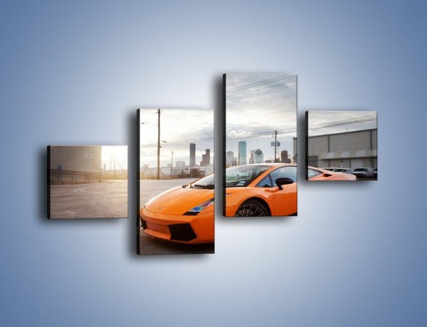 Obraz na płótnie – Pomarańczowe Lamborghini Gallardo – czteroczęściowy TM102W3