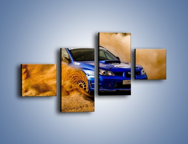 Obraz na płótnie – Subaru WRX STI na pustyni – czteroczęściowy TM104W3