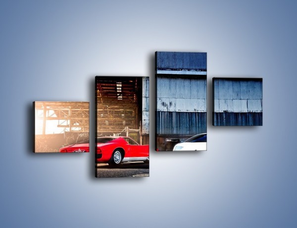 Obraz na płótnie – Lamborghini Miura S 1969 i Murcielago – czteroczęściowy TM119W3