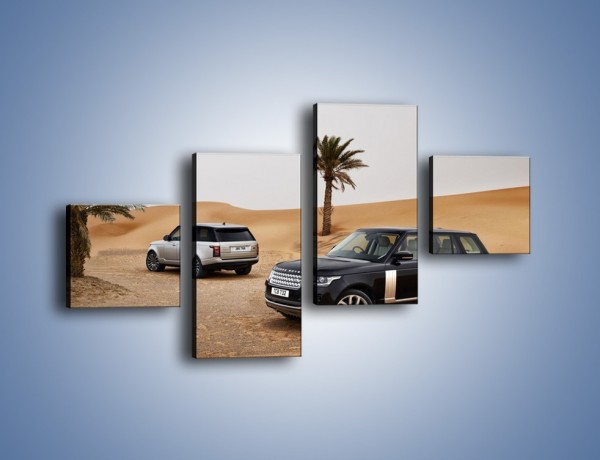 Obraz na płótnie – Range Rovery na pustyni – czteroczęściowy TM154W3