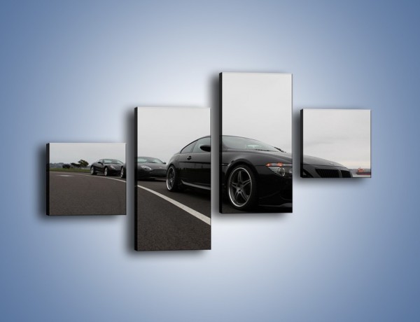 Obraz na płótnie – Luksusowe samochody na drodze – czteroczęściowy TM179W3