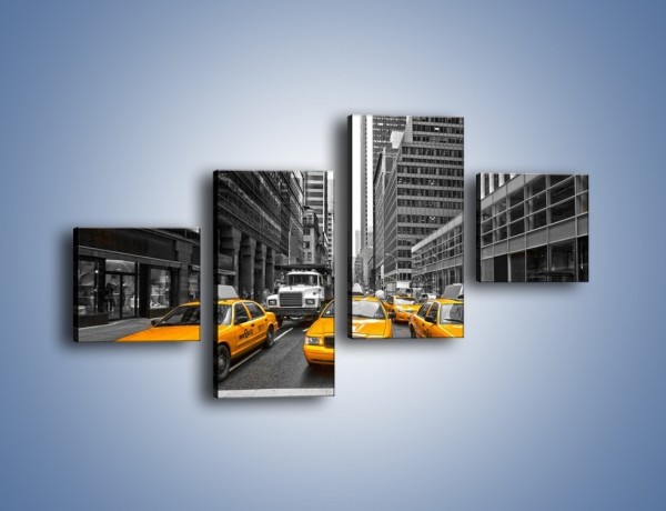 Obraz na płótnie – Żółte taksówki na Manhattanie – czteroczęściowy TM220W3