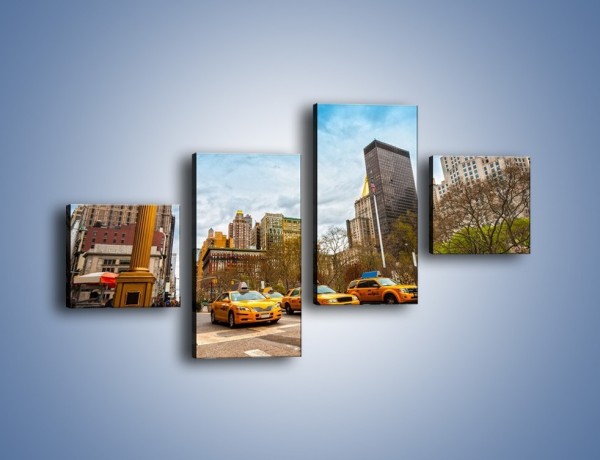 Obraz na płótnie – Taksówki na Fifth Avenue – czteroczęściowy TM223W3