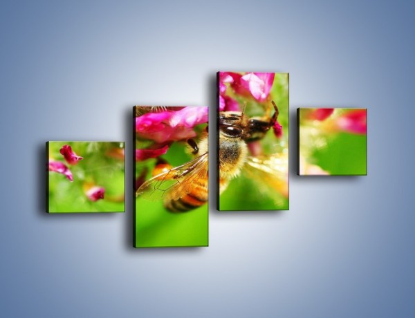 Obraz na płótnie – Pszczoły kochają kwiaty – czteroczęściowy Z065W3