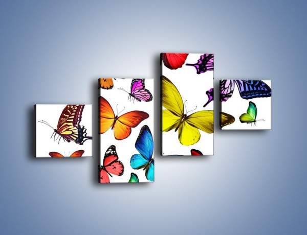 Obraz na płótnie – Kolorowo wśród motyli – czteroczęściowy Z236W3