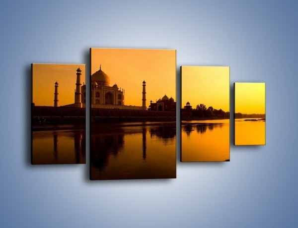 Obraz na płótnie – Taj Mahal o zachodzie słońca – czteroczęściowy AM075W4