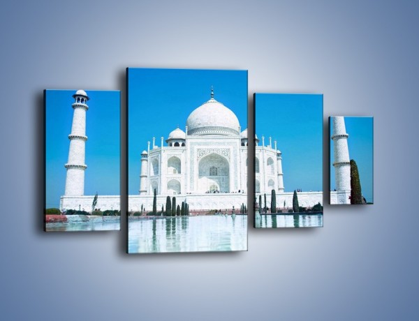 Obraz na płótnie – Taj Mahal pod błękitnym niebem – czteroczęściowy AM077W4