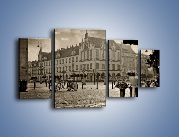 Obraz na płótnie – Rynek Starego Miasta w stylu vintage – czteroczęściowy AM138W4