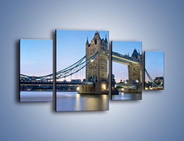 Obraz na płótnie – Tower Bridge o poranku – czteroczęściowy AM143W4