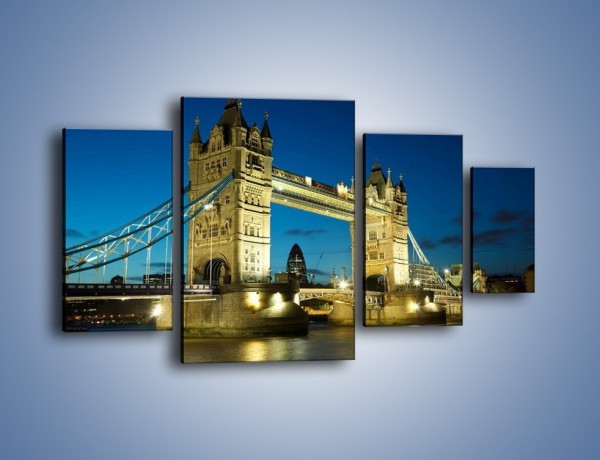 Obraz na płótnie – Tower Bridge wieczorową porą – czteroczęściowy AM159W4