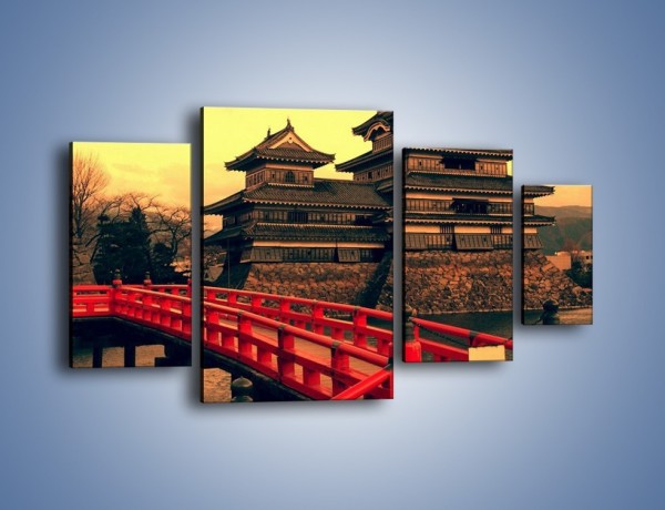 Obraz na płótnie – Japońska architektura – czteroczęściowy AM235W4
