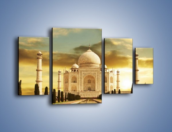 Obraz na płótnie – Tadź Mahal o zachodzie słońca – czteroczęściowy AM285W4