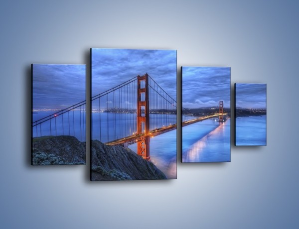 Obraz na płótnie – Most Golden Gate – czteroczęściowy AM328W4