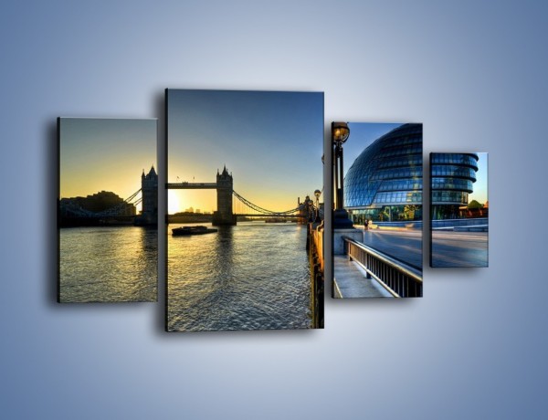 Obraz na płótnie – Londyński Tower Bridge – czteroczęściowy AM348W4