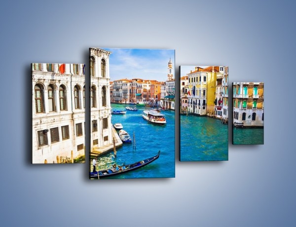 Obraz na płótnie – Kolorowy świat Wenecji – czteroczęściowy AM362W4