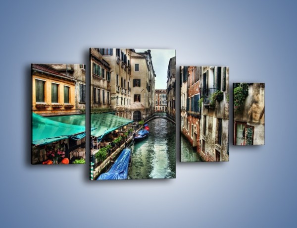 Obraz na płótnie – Wenecka uliczka w kolorach HDR – czteroczęściowy AM374W4
