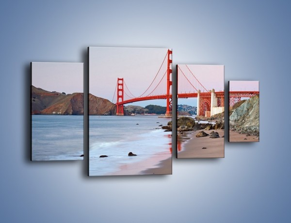Obraz na płótnie – Most Golden Gate – czteroczęściowy AM406W4