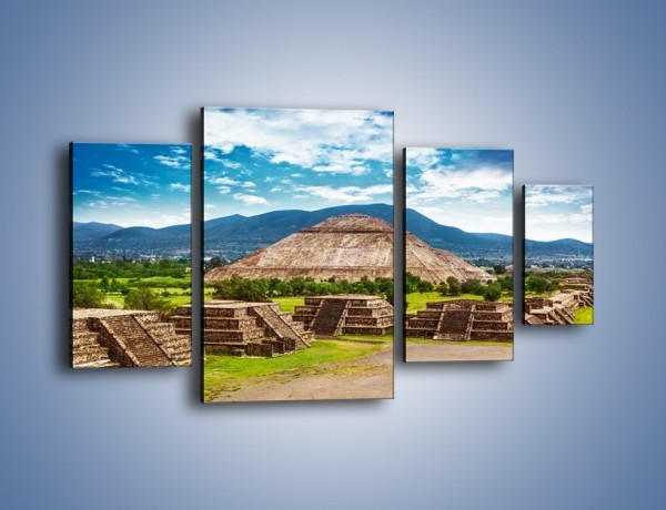 Obraz na płótnie – Piramida Słońca w Meksyku – czteroczęściowy AM450W4