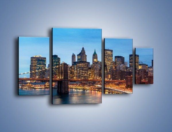 Obraz na płótnie – Manhattan w Nowym Yorku o poranku – czteroczęściowy AM453W4