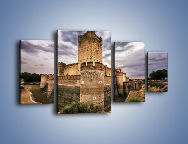 Obraz na płótnie – Zamek La Mota w Hiszpanii – czteroczęściowy AM457W4