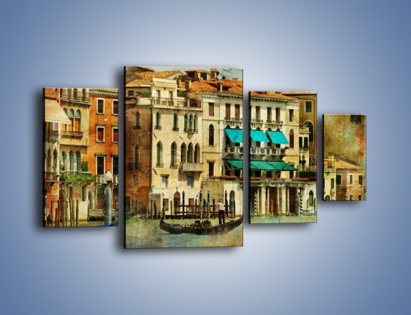 Obraz na płótnie – Weneckie domy w stylu vintage – czteroczęściowy AM459W4